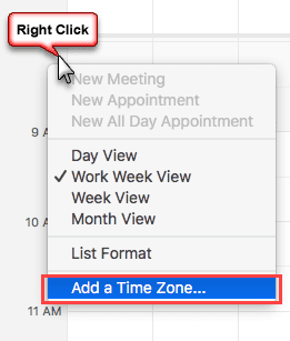 change timezone on outlook 2016 for mac